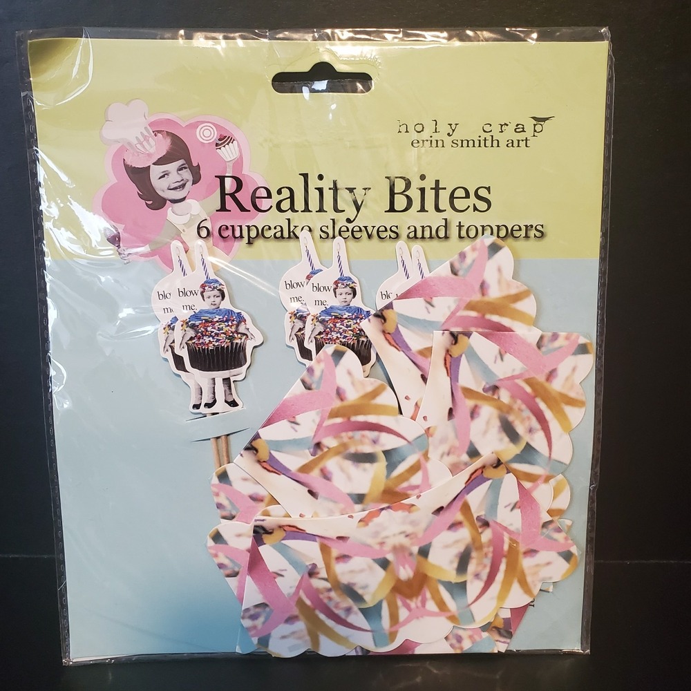 Erin Smith Art Reality Bites BLOW ME Cupcake Sleeves, Toppers 6 Ct Party Humor